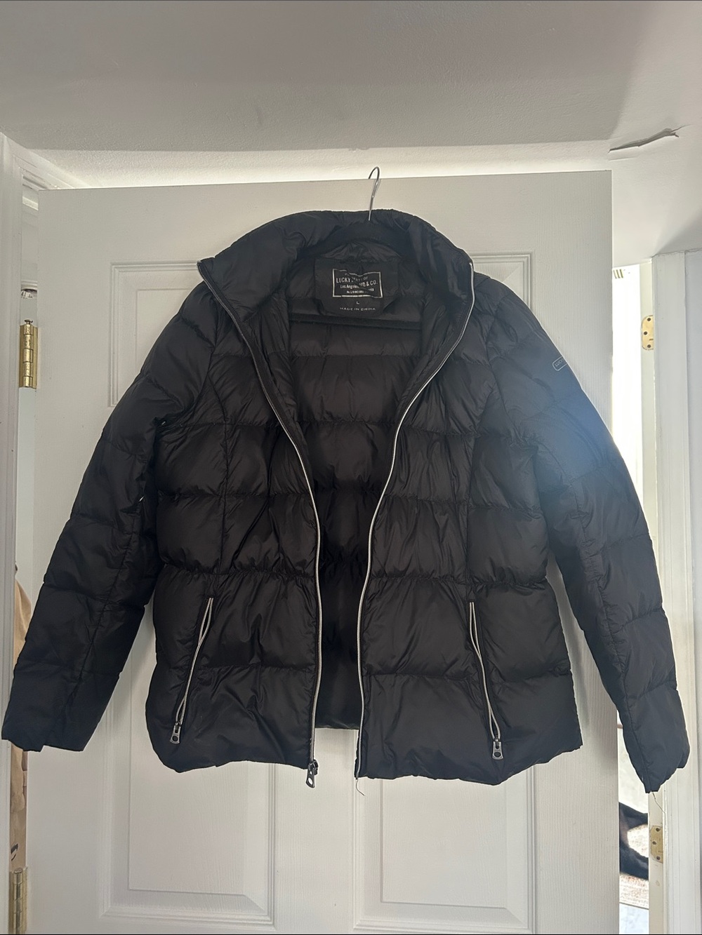 Black Women's Puffer Jacket - Lightweight Coat